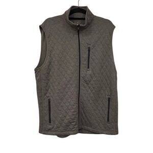 J. Crew Mens Quilted Fleece Vest Size XL Grey Full Zip Fisherman 2023